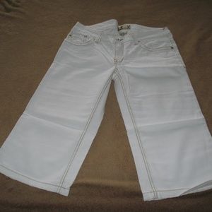 Roxy Quiksilver Demin Capris White Color Sz 13 B3